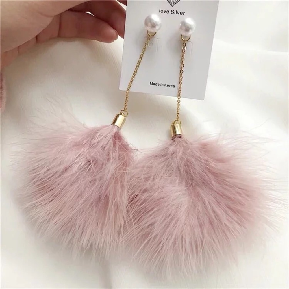 Fairy turkey feather earrings